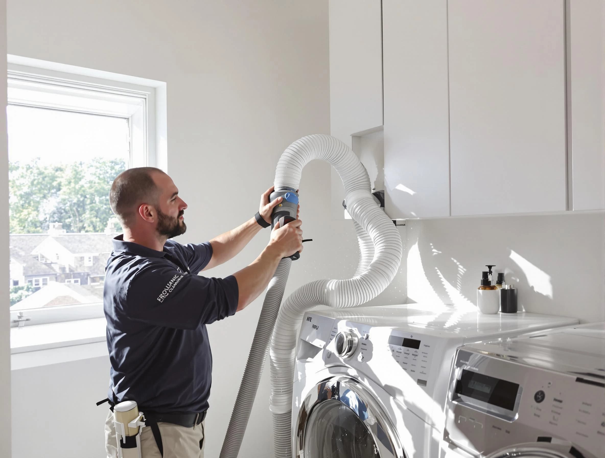 Certified Temecula Dryer Vent Cleaning technician performing dryer vent cleaning in Temecula