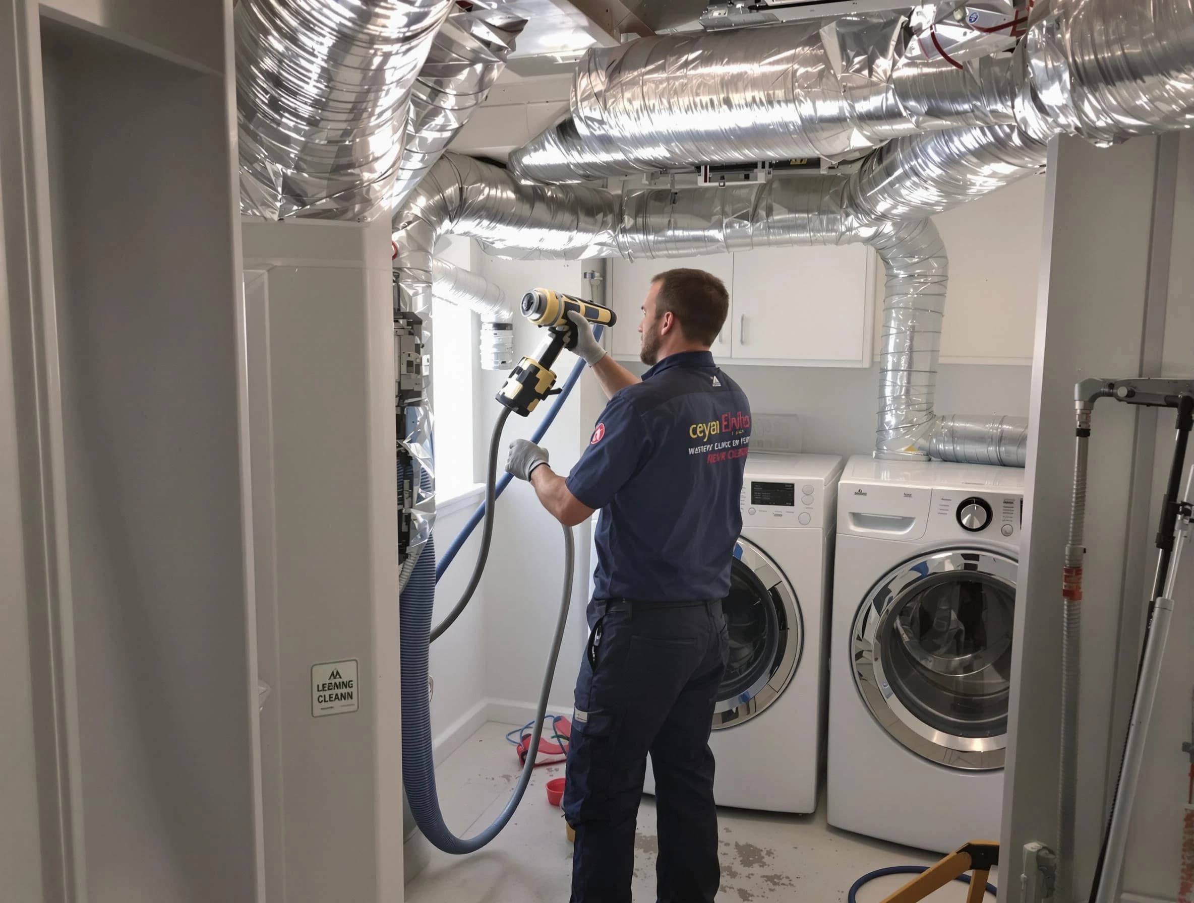 Temecula Dryer Vent Cleaning specialist using advanced equipment for thorough duct cleaning in Temecula